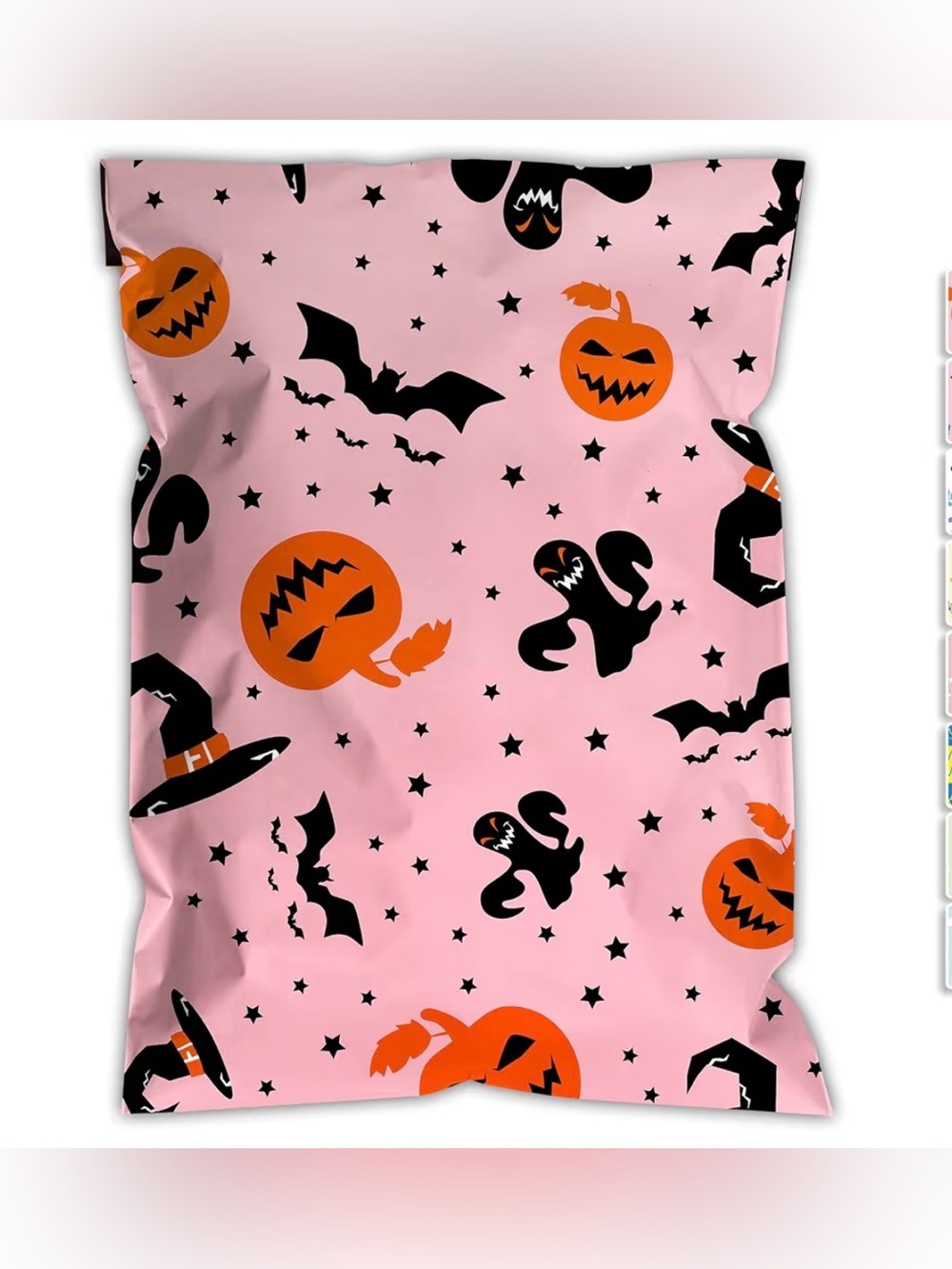 15 Pink Halloween 🎃 polymailers  Jack-O'-Lanterns and Bats